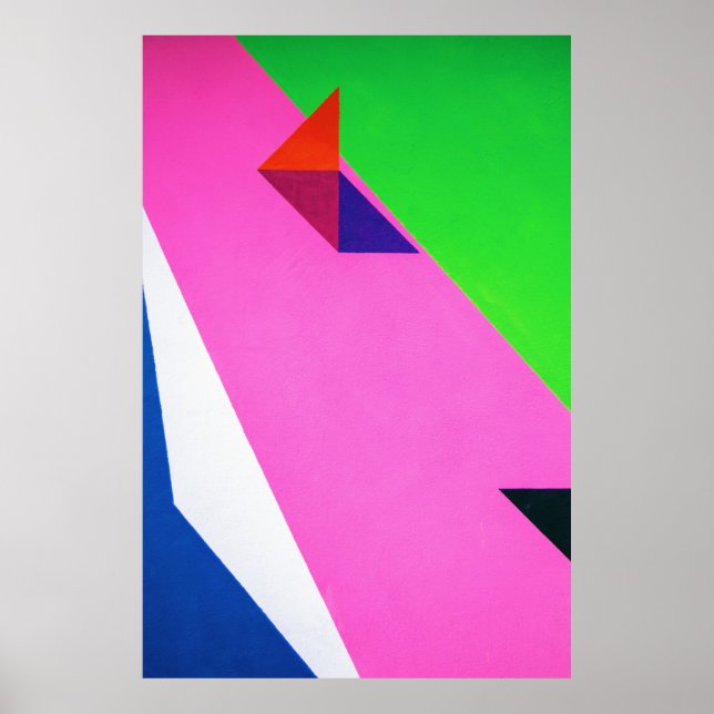 Rosa und bunte abstrakte Kunst Poster (Vorne)