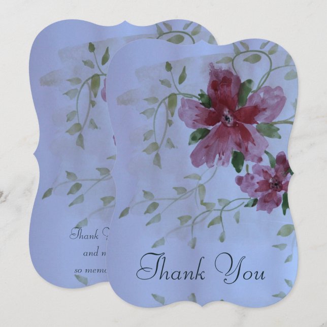 Rosa und Burgund Einladung (Vorne/Hinten)