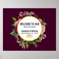 Rosa und Burgund Florals Hochzeitsempfang