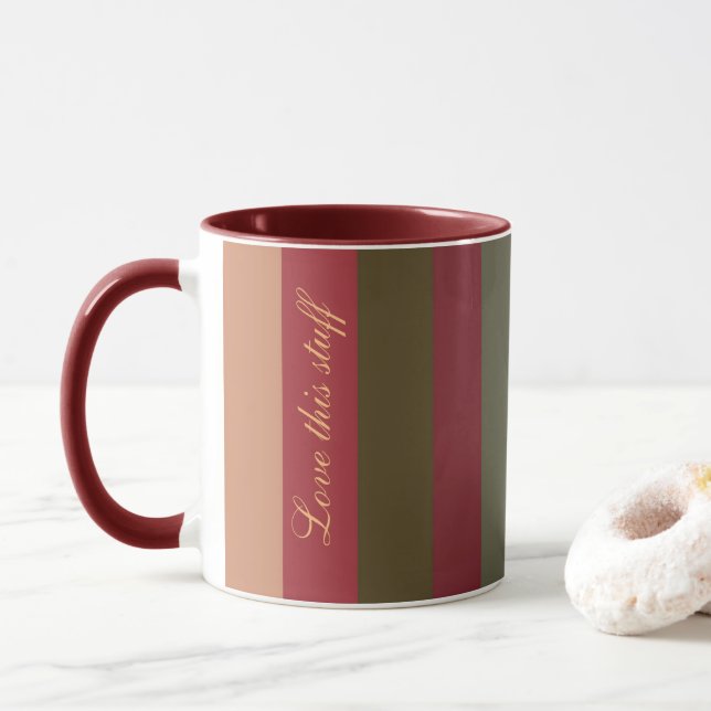 Rosa und Burgund Tasse (Mit Donut)