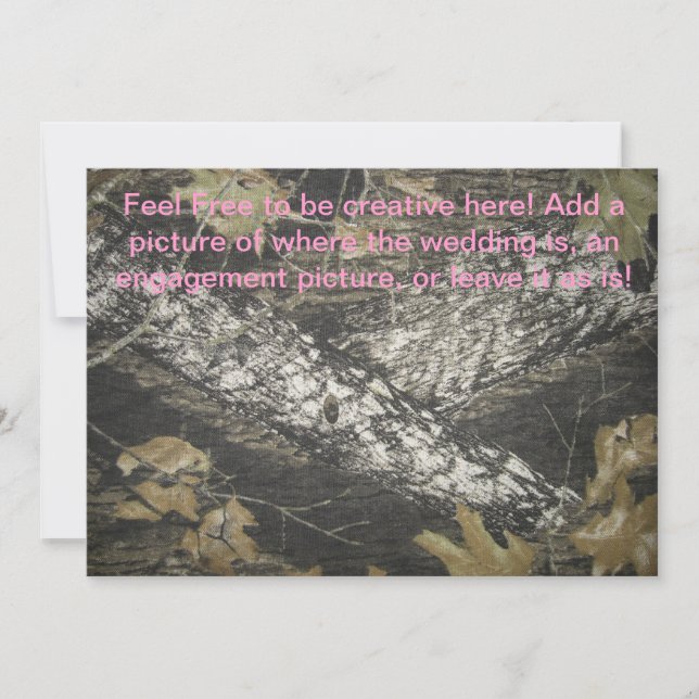 Rosa und Camouflage Einladung (Vorderseite)