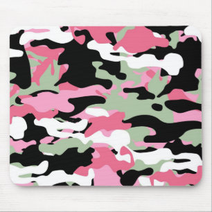 Rosa und Celadon Grüne Camouflage Mousepad