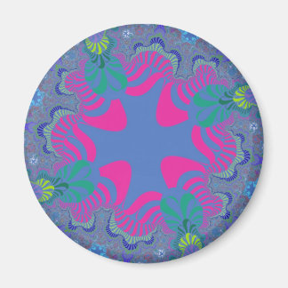 Rosa und Cornflower Blaues Kreuz Magnet
