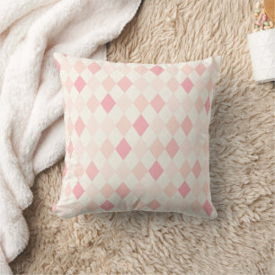 Rosa und Cream Ombre Raute Druckkopfkissen Kissen
