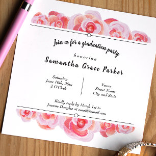 Rosa und Creamsikel Botanische Rose Party Einladung