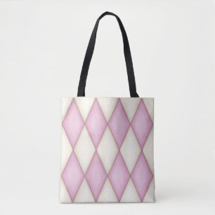 Rosa und Creme Diamond Karo Harlequin-Muster