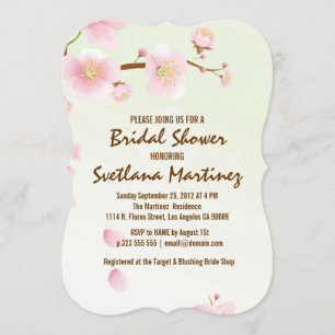Rosa und Creme Magnolia Blossom Bridal Show laden Einladung