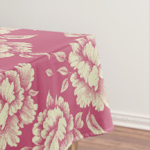 Rosa und Creme-Pfingstrosen-Toile - Französische L