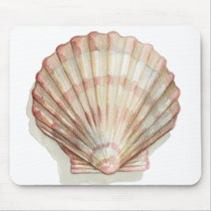 Rosa und Creme Seashell Mousepad