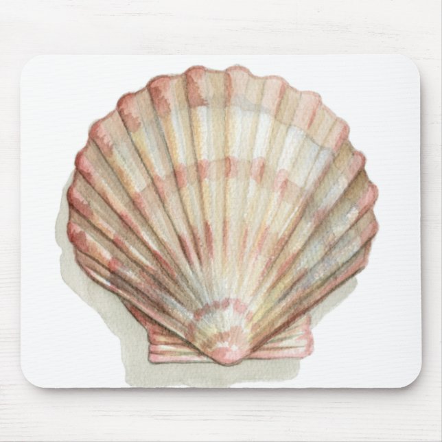 Rosa und Creme Seashell Mousepad (Vorne)