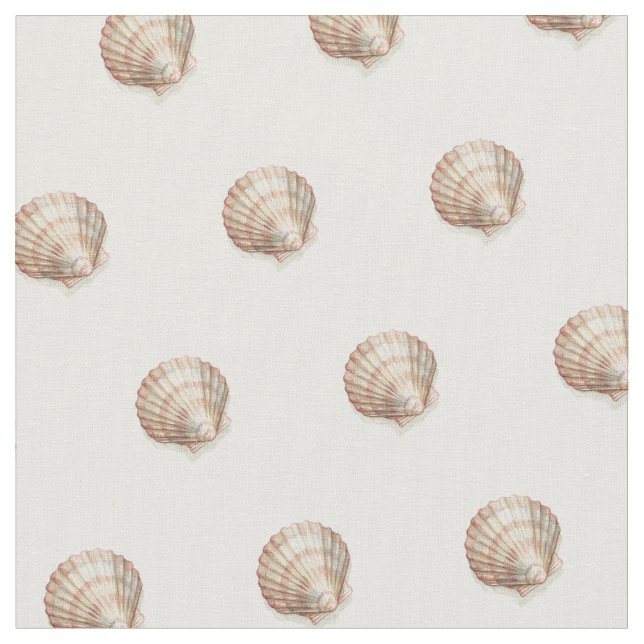Rosa und Creme Seashell Stoff (Nahaufnahme)