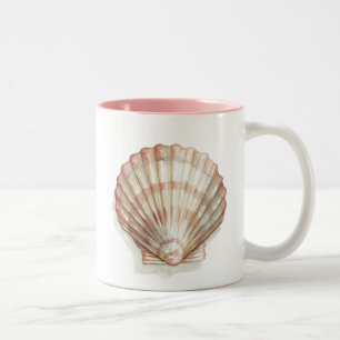 Rosa und Creme Seashell Zweifarbige Tasse
