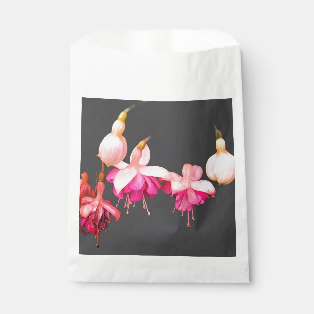 Rosa und cremefarbene Blume Geschenktütchen (Vorderseite)