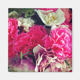 Rosa und cremefarbene Blume Stone Untersetzer HM Magnet