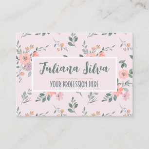 Rosa und cremefarbene Blüten mit QR Visitenkarte