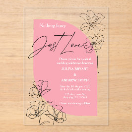 Rosa und cremefarbene Hochzeit Acryleinladungen