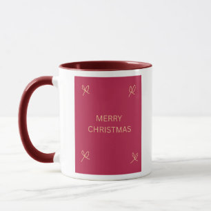 Rosa und cremefarbene illustrierte Schleife Frohe Tasse