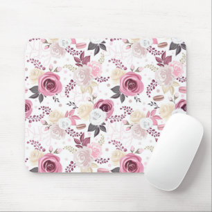 Rosa und cremefarbene Rose Mousepad