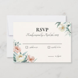 Rosa und cremefarbene RSVP-Karten