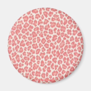 Rosa und cremefarbener Leoparden-Druck-Geschenke Magnet