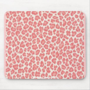 Rosa und cremefarbener Leoparden-Druck-Geschenke Mousepad