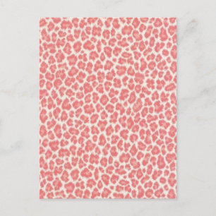 Rosa und cremefarbener Leoparden-Druck-Geschenke Postkarte