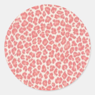 Rosa und cremefarbener Leoparden-Druck-Geschenke Runder Aufkleber