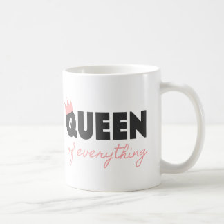 Rosa und dunkelgraue Königin von allem Textdesign Tasse