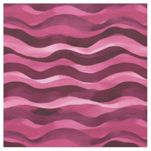 Rosa und dunkelrosa Watercolor Wavy Lines Stoff