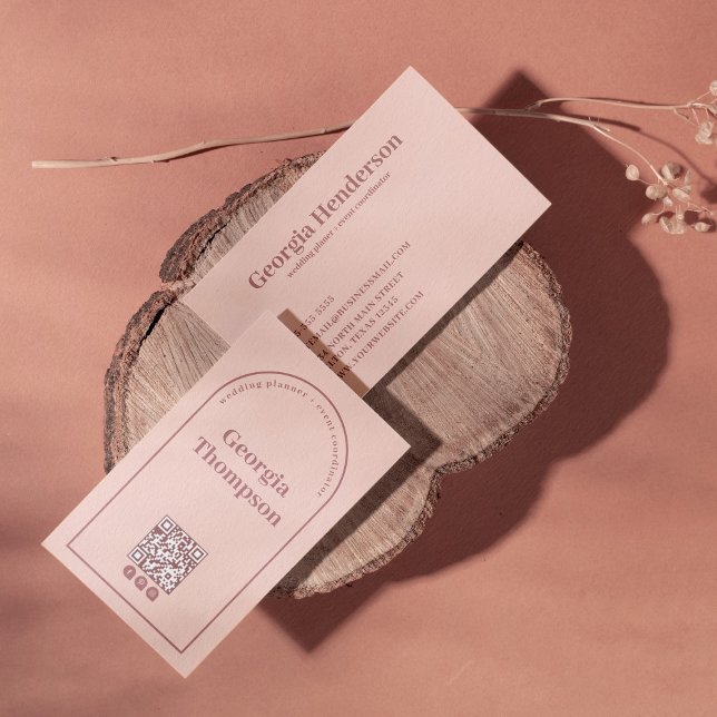 Rosa und dunkle Rose Rosa Minimalistisch Visitenkarte (Von Creator hochgeladen)