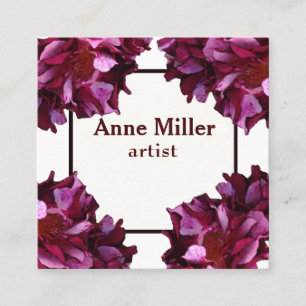 Rosa und dunkle Rote Rosen Floral Business Card Quadratische Visitenkarte
