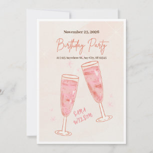 Rosa und einfache kreative Glückwünsche zum Geburt Einladung