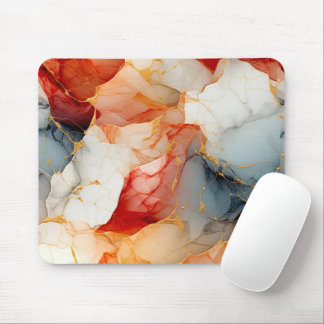 Rosa- und Elfenbeinmarmor mit goldenen Adern Mousepad