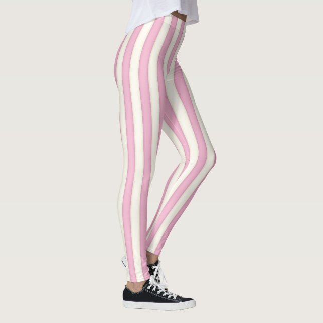 Rosa und Elfenbeinsenker Leggings (Rechts)
