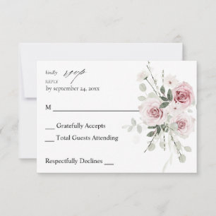 Rosa und Eukalyptus UAWG RSVP Karte