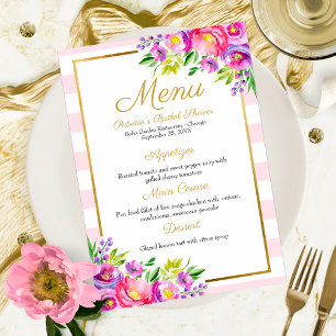 Rosa und falsche Folie Goldene Blumige Hochzeitsdu Einladung