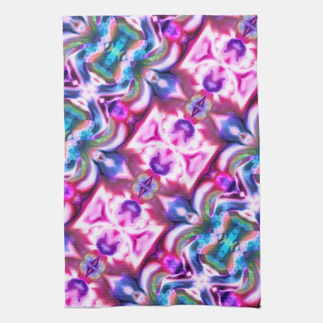Rosa und farbenfrohe Mischung mit grobem Glasstil Geschirrtuch (Vertikal)