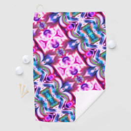 Rosa und farbenfrohe Mischung mit grobem Glasstil Golfhandtuch