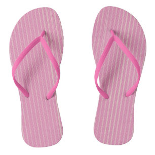 Rosa und fast weiße vertikale Streifen Flip Flops