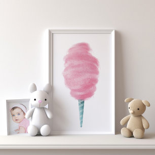 Rosa und flauschige Cotton Candy Kinderzimmer Artw Poster