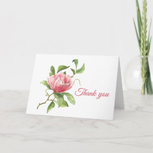 Rosa und Foliage geklappte Grußkarte Karte