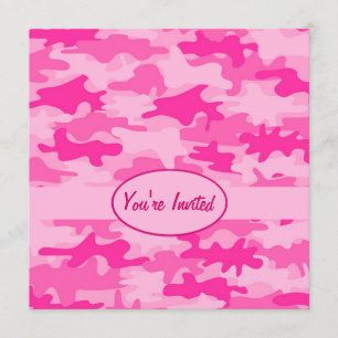 Rosa und Fuchsia Camouflage Camouflage Party Event Einladung