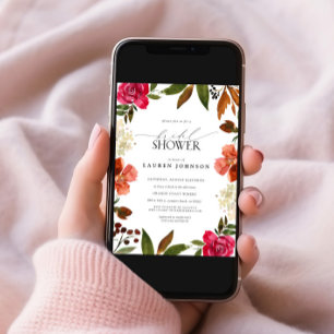 Rosa und gebranntes orangefarbenes Brautparty Einladung