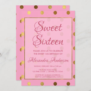 Rosa und Geburtstag des Einladung