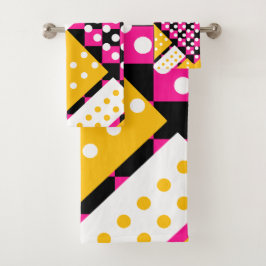 Rosa und gelb badhandtuch set