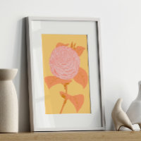 Rosa und gelb Botanischer Zeichnend Coquette Vinta