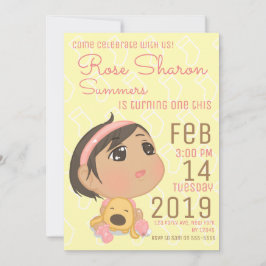 Rosa-und Gelb-erstes Einladung