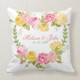 Rosa und Gelb hören Kissen