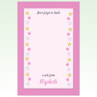 Rosa und gelb mit Sternen und Namen