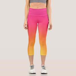 Rosa und gelb ombre Hoher Waisted Capris